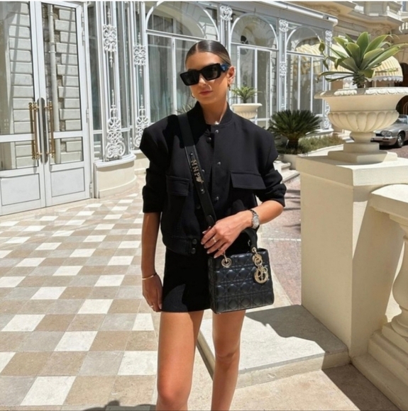 ZARA MAXI POCKET BOMBER JACKET BLACK NWT - Picture 6 of 13